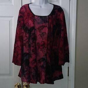 Sami & Jo Plus purple black raspberry business casual blouse Sz 2X NWT